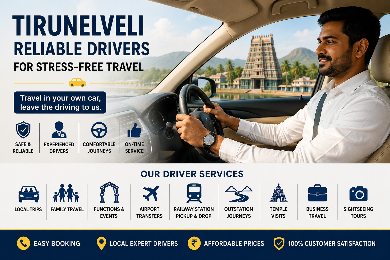 Tirunelveli Reliable Drivers for Stress-Free Travel