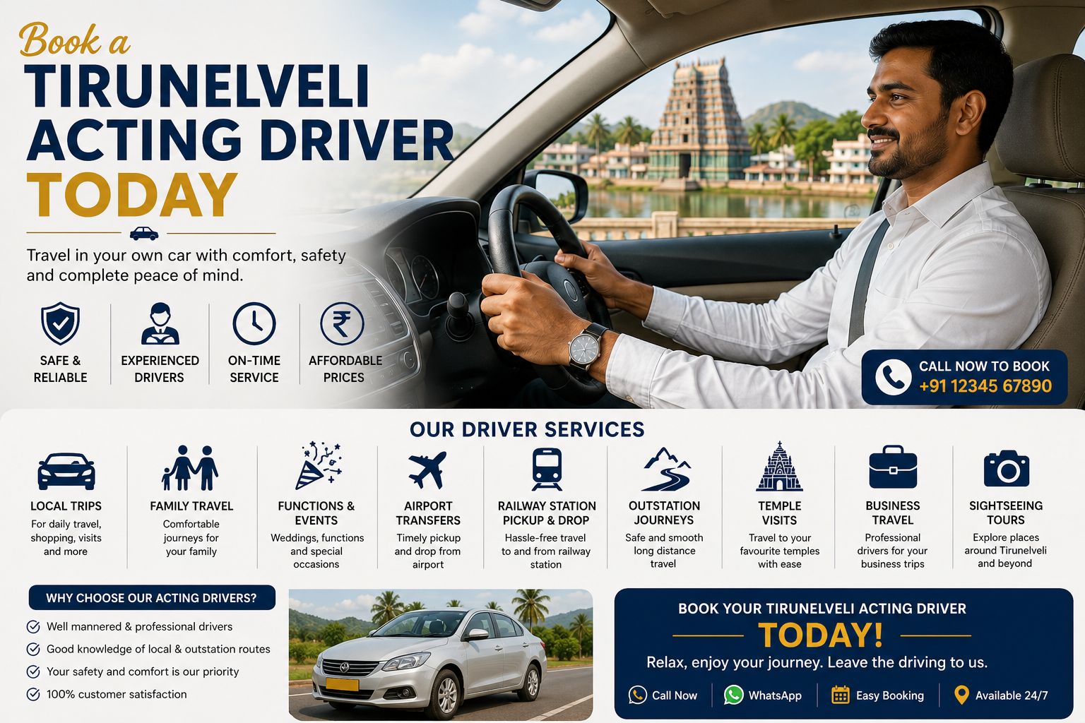 Book a Tirunelveli Acting Driver Today 