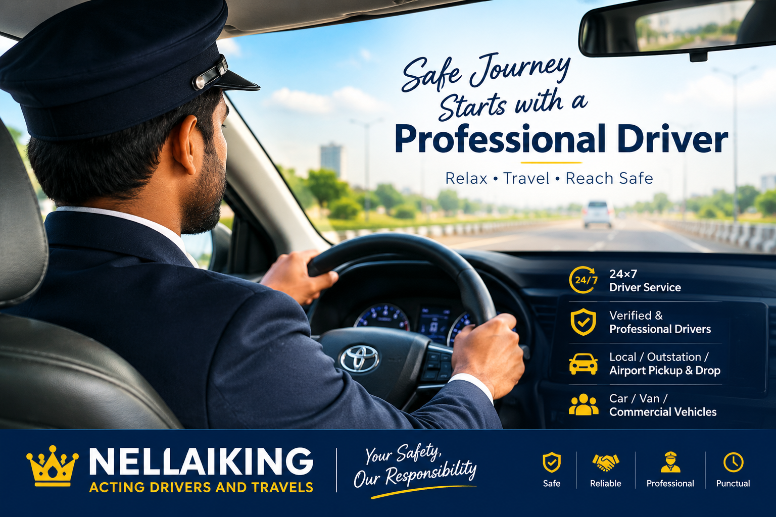 Acting Driver in Tirunelveli – 24×7 Professional Driver Service